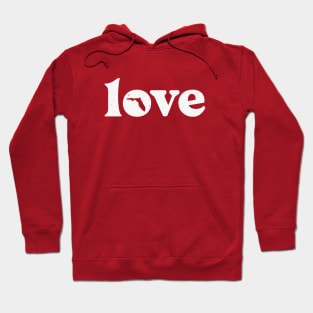 Retro Love Florida State Outline // Vintage Florida State Pride Hoodie